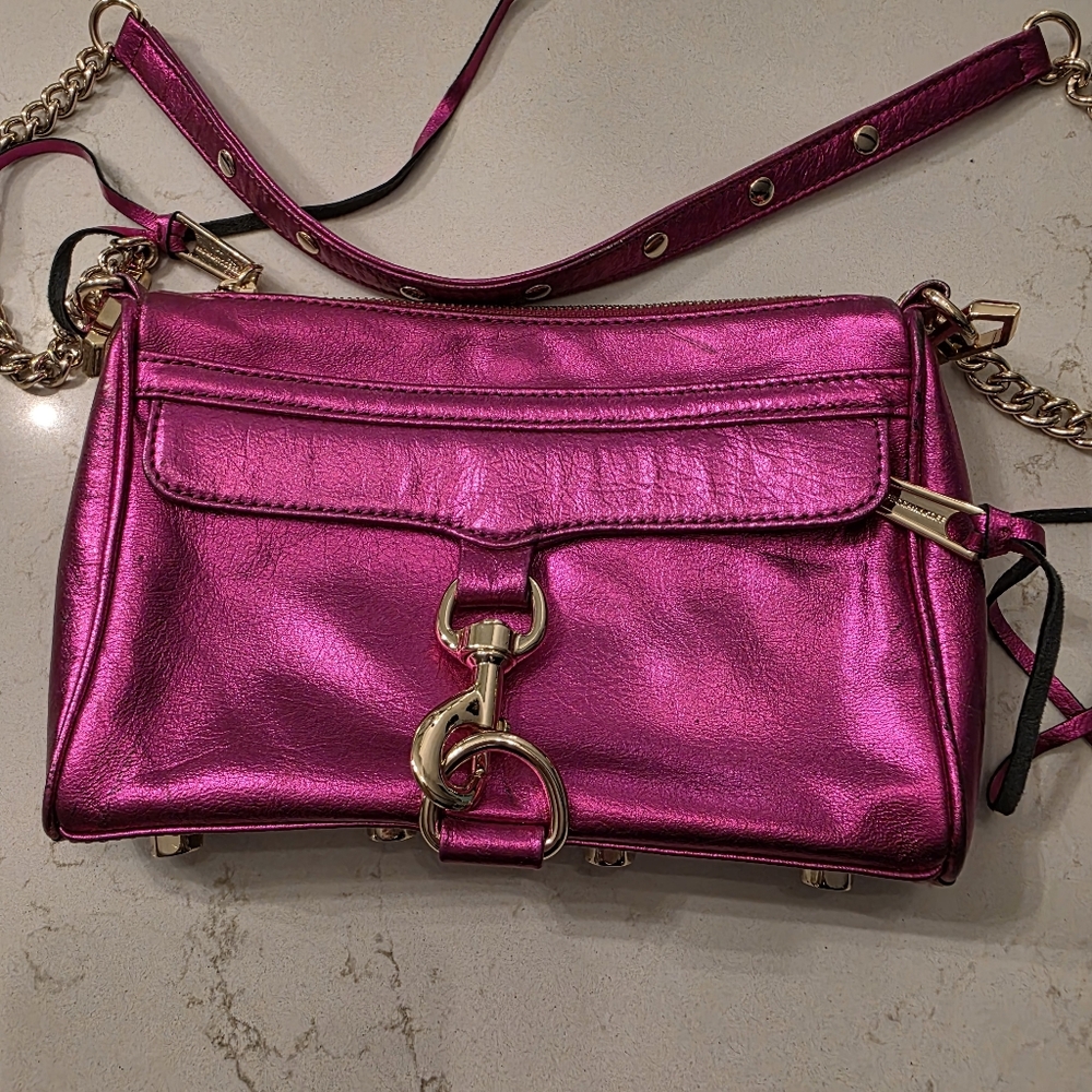 Rebecca Minkoff Pink Gold Metallic Mac Crossbody